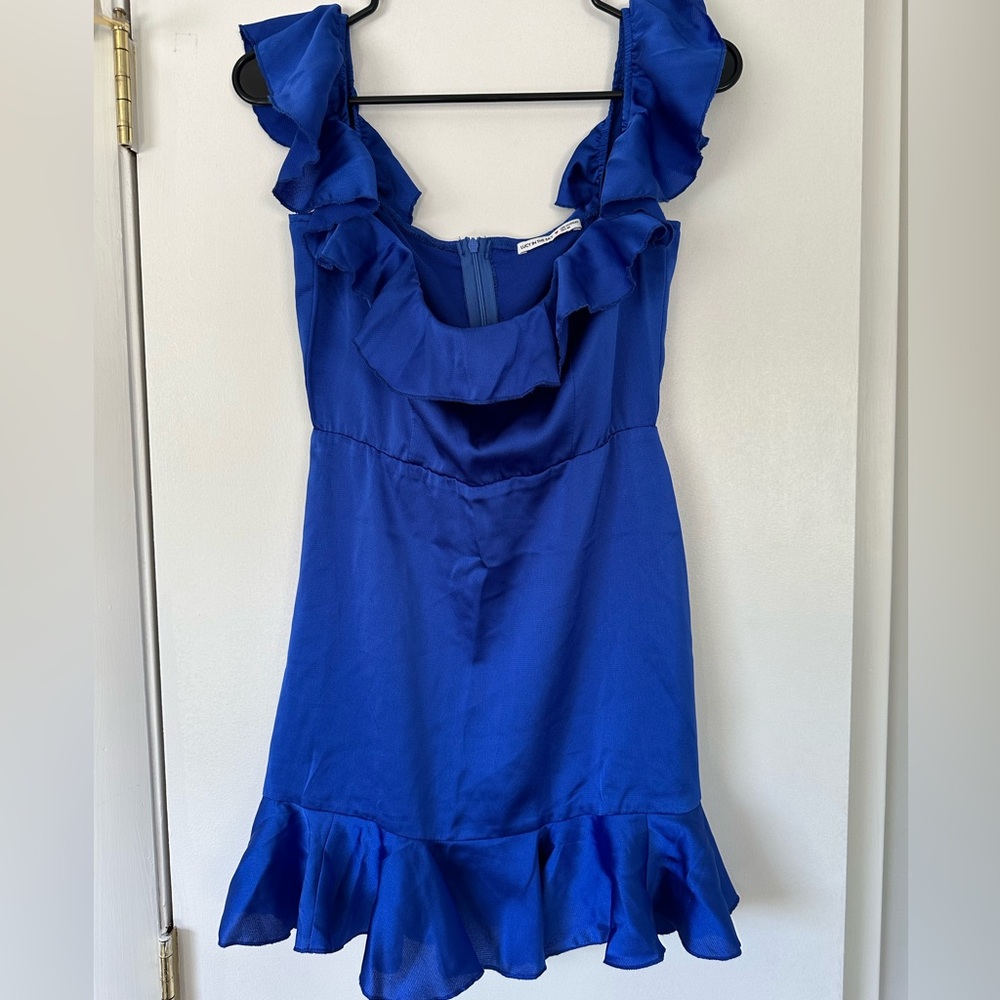 Lucy in the Sky Royal Blue Ruffle Mini Dress